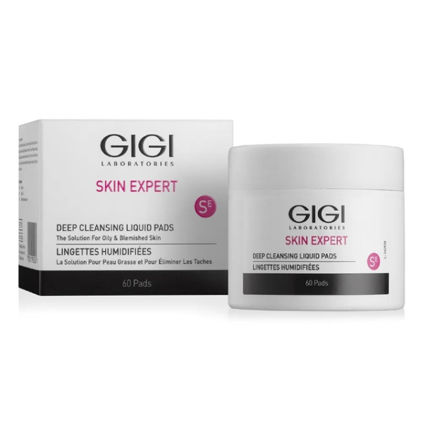 GiGi, Влажные очищающие диски для жирной и проблемной кожи, Skin Expert Deep Cleansing Liquid Pads for oily & blemished skin, 60 шт